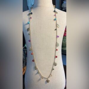 Chaps Colorful Beaded Necklace with Gold Accents
